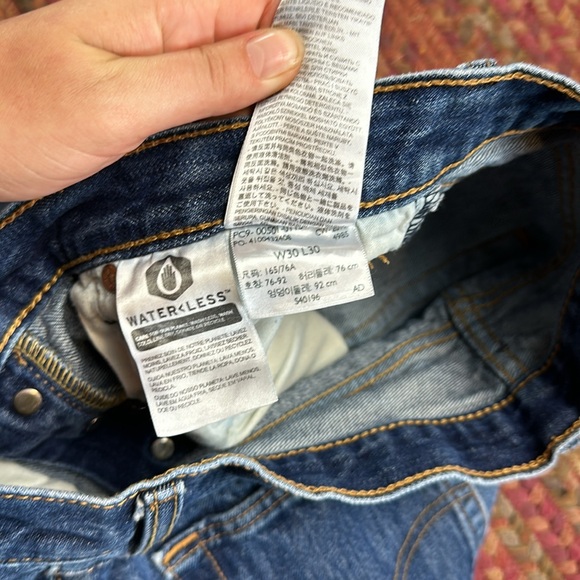 LEVIS CLASSIC DENIM 501 DARK WASH BUTTON FLY JEANS BOYFRIEND - Picture 4 of 7